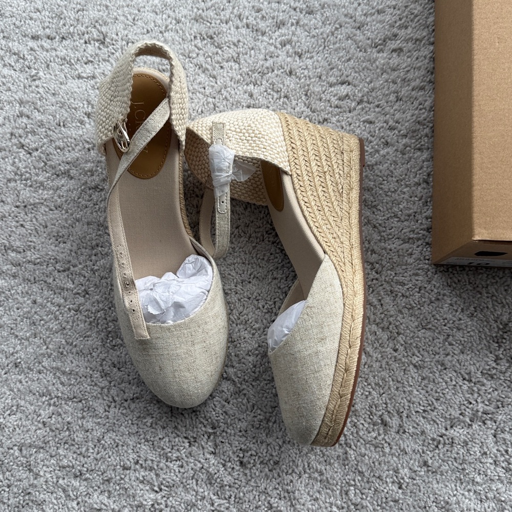 J. Crew Factory Ankle-strap espadrille wedges Size 10 - Picture 10 of 17